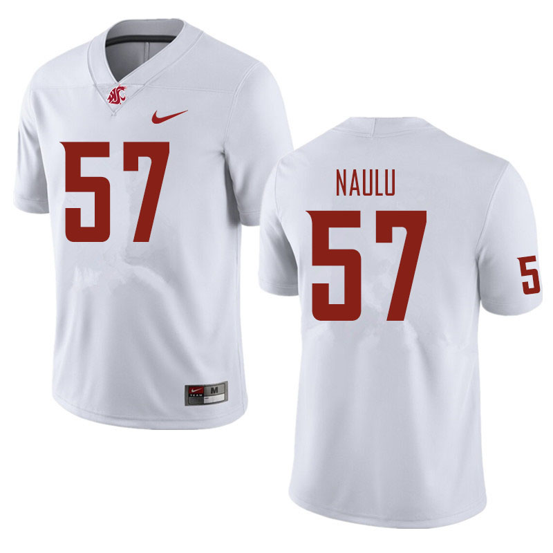Washington State Cougars #57 Peni Naulu Football Jerseys Sale-White